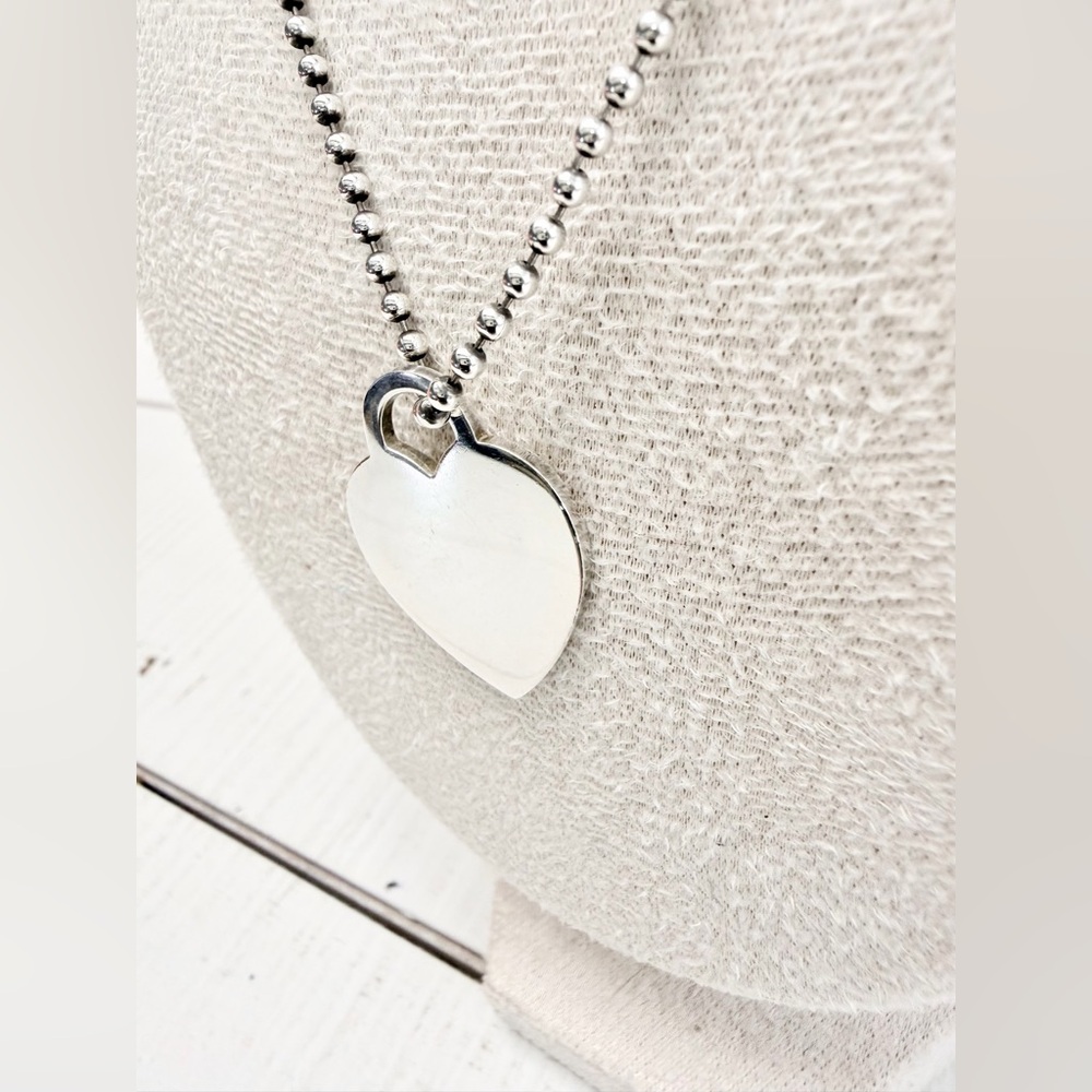Tiffany & Co. Silver Large Heart Tag Long Beaded Chain Necklace
34” - Picture 3 of 11